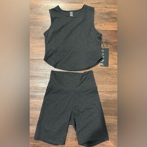 Zobha Charcoal Bike Shorts Set